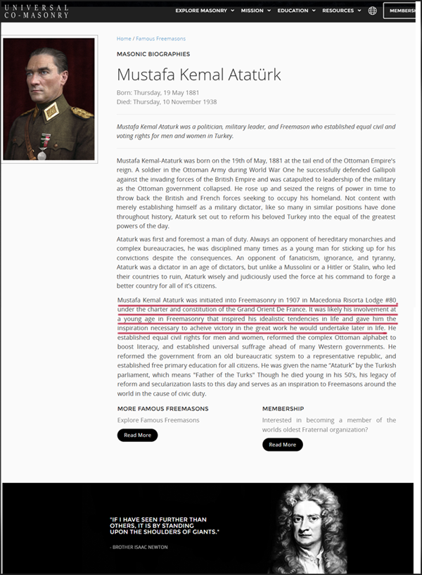 Mustafa Kemal Ataturk was a Freemason 1